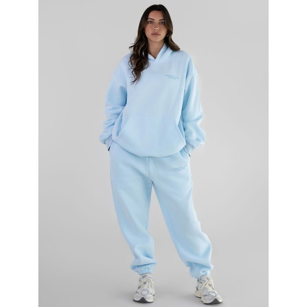Comfrt Pastel Blue Hoodie Size Large Slightly Weighted and Oversized